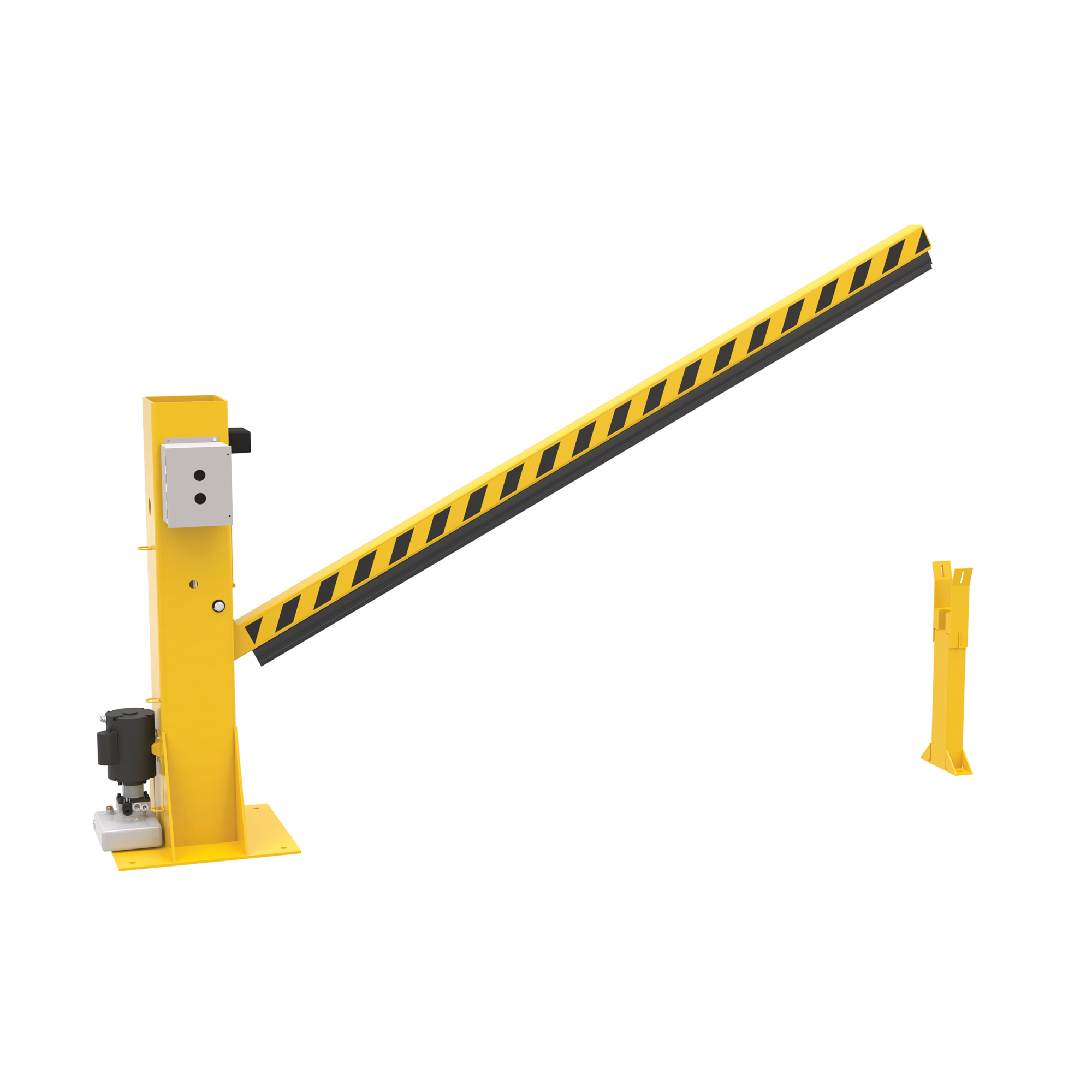 Vestil Steel Dock Barricade - Electric/Hydraulic, 8ft., Yellow, 130.75in. Max Width, Model# DJG-100